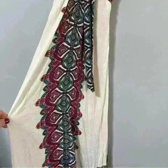 Xhilaration Tie-Front Maxi Dress Size XS Ivory Beach Boho Summer Vacations - Picture 11 of 12